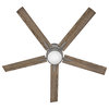Hinkley Vail 52" Integrated LED Indoor/Outdoor Flush Mount Ceiling Fan, Graphite