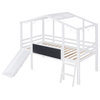 Gewnee Twin Size Loft Bed with Ladder and Slide in White