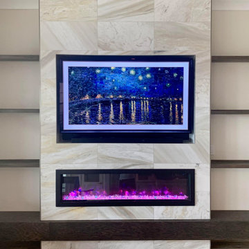 Fireplace tv focus wall