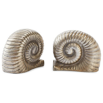 Nickel Fossil Bookends, Set of 2