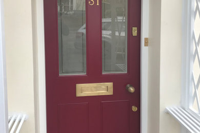 Inspiration for a victorian front door in London with a single front door.