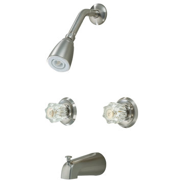 Hardware House Tub and Shower Mixer, Satin Nickel