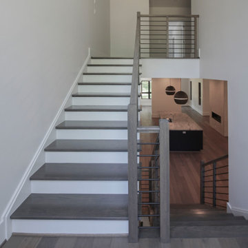 Project #79 | Minimalist Staircase with Black Horizontal Rods