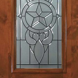 Pre-hung Single Door 80 Wood Alder Brazos Arch Top Arch Lite Glass - Front Doors