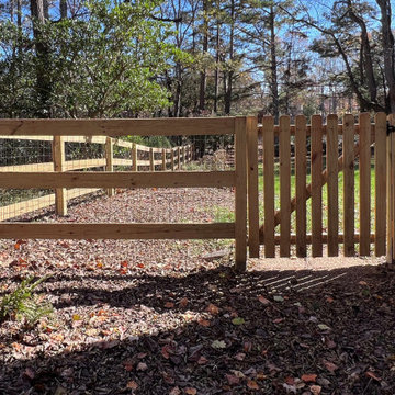 Three rail fence with wire