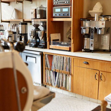Vinyl record organization at Sightglass Coffee
