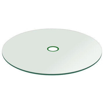 Patio Glass Table Top: 42” Round 1/4 Thick Flat Tempered with 2” Hole