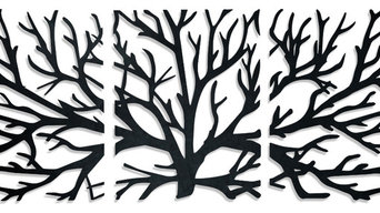 Crawling Branches 3-Piece Metal Wall Art, Matte Black