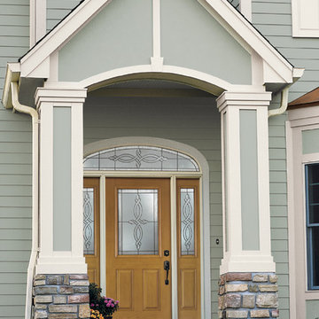 Create a stylish entryway w/Pella® ENERGY STAR®-qualified fiberglass entry doors