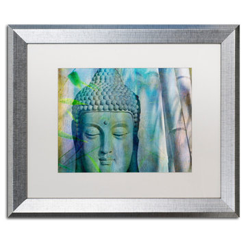 Cora Niele 'Buddha with Bamboo' Matted Framed Art