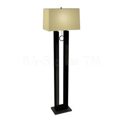 Earring Black Floor Lamp with White Shade - Floor Lamps