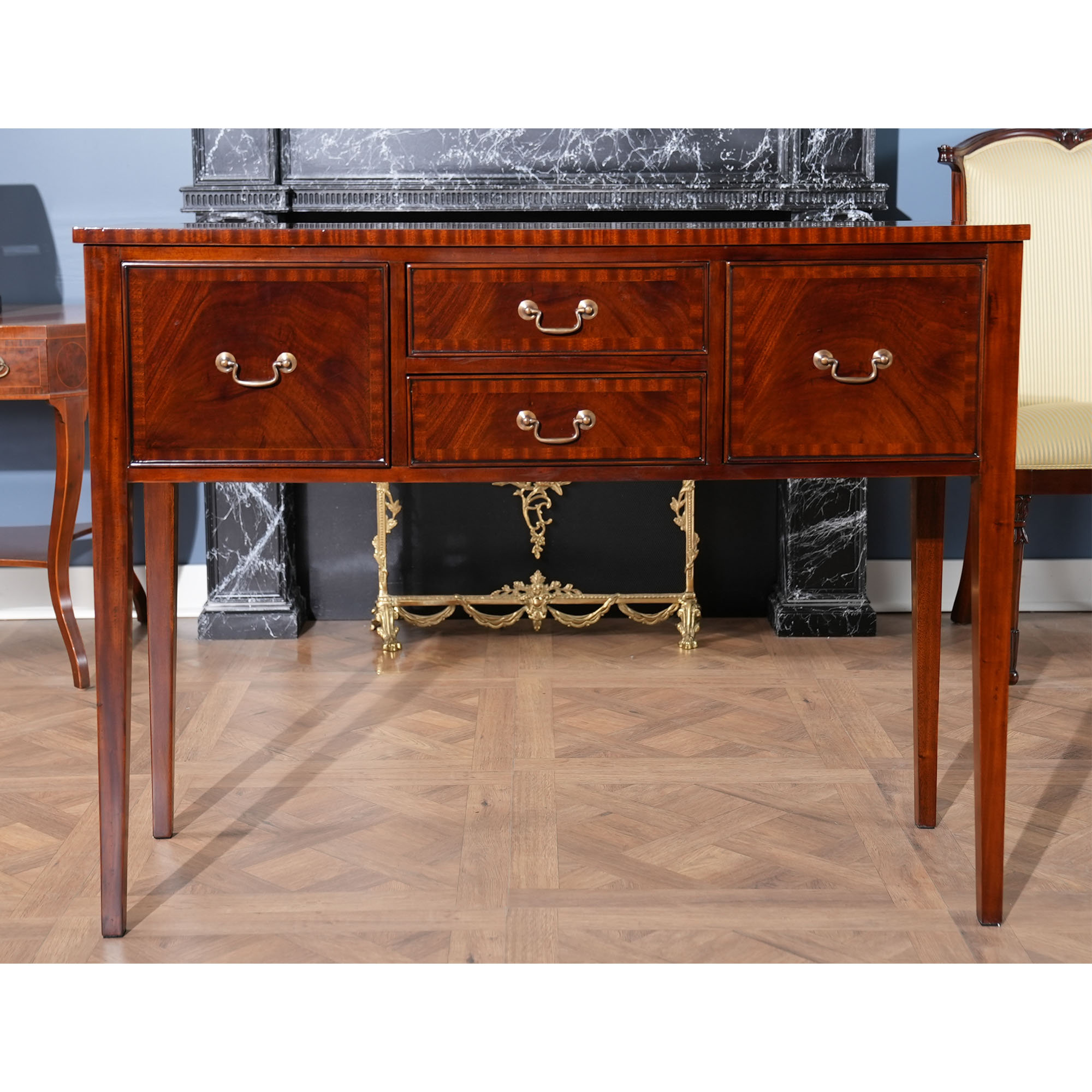 Small Tapered Leg Mahogany Sideboard