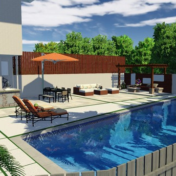 Modern Backyard | Lap Pool and Custom Pergola