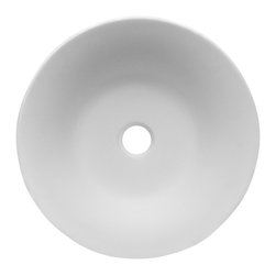 ADM Bathroom Design - ADM Circular Countertop Sink, White, 18", Glossy White - Bathroom Sinks
