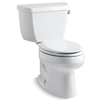 Kohler Wellworth 2-Piece Elongated 1.28 GPF Toilet w/ Right-Hand Lever, White