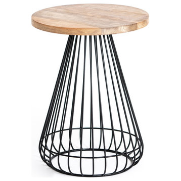 Melody Designer Cage Table, Natural, Black