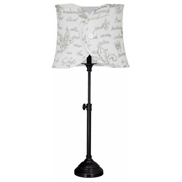 Silver Adjustable Lamp with Shade, 24"-29" High