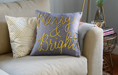 Holiday DIY: Sequined Text Throw Pillow
