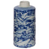 Oan Decorative Jar or Canister, Blue and White