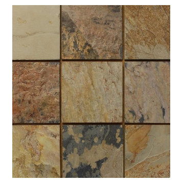 Autumn Slate Tiles, Natural Cleft Face, Gauged Back Finish, 12"x12", Set of 1280