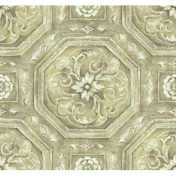 Nouveau Tile Wallpaper in Gilded AR32107 from Wallquest