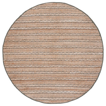 Safavieh Natural Fiber Collection NFB655X Rug, Olive/Natural, 7' x 7' Round