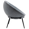 Mid Century Upholstered Cup Chair, Grey