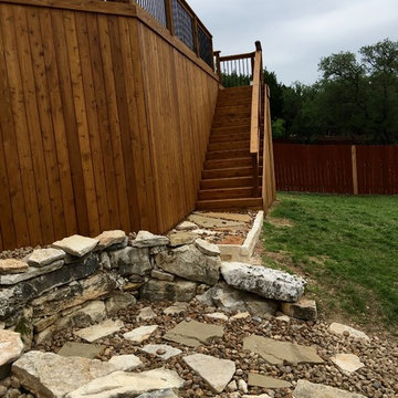 Multi-level Cedar Deck with Underneath Storage - San Antonio, TX