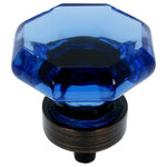 Cosmas - Cosmas 5268ORB-BL Oil Rubbed Bronze and Blue Glass Cabinet Knob - Manufacturer: Cosmas
