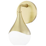 Mitzi by Hudson Valley Lighting - Ariana 1-Light LED Bath Bracket, Aged Brass, Opal Glossy Glass - Features: