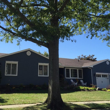Massapequa Park Siding - Harbor Blue Clapboard Siding plus new Windows