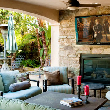Outdoor Stone Fireplace