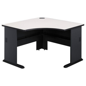 Scranton & Co 48" Transitional Engineered Wood Corner Desk in Slate Gray/White