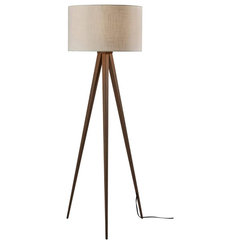 White Floor Lamp | Zuiver Tripod Wood - Midcentury - Floor Lamps - by Luxury | Houzz