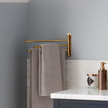 Solid Brass Triple Swing Arm Towel Bar – Polished Brass