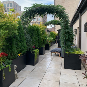 NYC Rooftop Garden with Wisteria Arbors