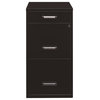 Space Solutions 3 Drawer Metal File Cabinet with Pencil Drawer Black