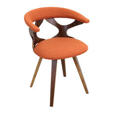 lumisource Gardenia Walnut Wood Accent Chair, Orange