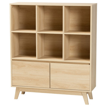 Vanda Oak Brown Finished Wood Bookshelf