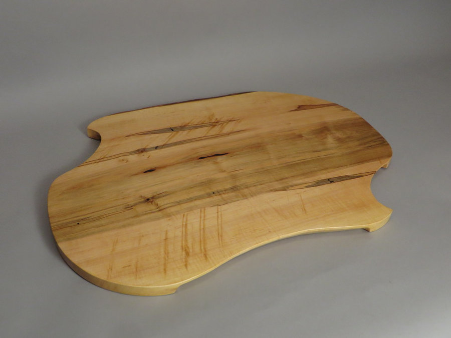 #15039 Hand-Carved Serving Tray. Reclaimed Ambrosia Maple