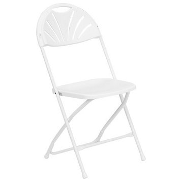 Hercules Series 800 lb. Capacity Plastic Fan Back Folding Chair, White