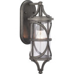 Progress - Progress P560116-103 Morrison - One Light Outdoor Small Wall Lantern - The Morrison Collection small wall lantern blends delicate geometric patterns with lasting durability in a modern form. Intricate die cast aluminum construction is paired with clear glass and an Antique Pewter finish.