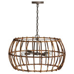 Capital Lighting - Sanibel Four Light Pendant, Blazed Rattan and Nordic Grey - Lightweight and flexible rattan lends itself to classic silhouettes with an earthy twist. This 4-light rattan pendant in the collection is attached to a metal frame for an artisan look with structural durability. The unique blazed finish effect is applied by hand resulting in a one-of-a-kind fixture.