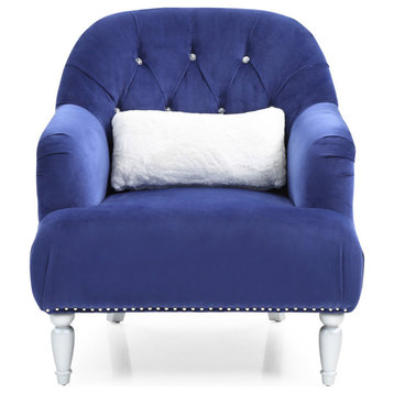 Jewel Blue Upholstered Accent Chair