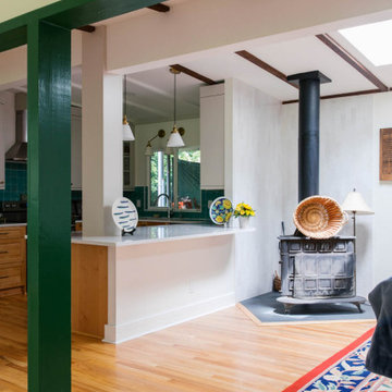 Opening a 1956 Kitchen with Wood Stove, Custom Hood, & Mid-century character