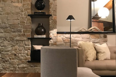 Family room - rustic family room idea in New York