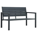 vidaXL - vidaXL Garden Bench 47.2" HDPE Gray Wood Look - vidaXL Garden Bench 47.2" HDPE Gray Wood LookvidaXL Garden Bench 47.2" HDPE Gray Wood Look - 47874, With a stylish yet practical design, this garden bench will take your outdoor living space to the next level! Thanks to the weather-resistant HDPE, the bench has a solid wooden look and extreme durability; therefore they are easy to clean and suitable for outdoor use. With a sturdy steel frame, the outdoor seating is highly stable. Additionally, the garden bench are lightweight and easy to move around. You will surely enjoy your leisure time on this lovely bench!