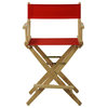 Wide 24" Director's Chair With Natural Frame, Red Cover