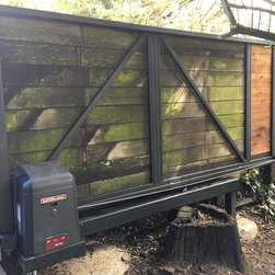 Repurposed wood/steel gate combination slide gate - Home Improvement