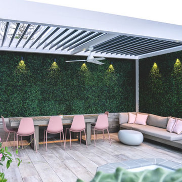 Residential: A private backyard retreat with a louvered pergola